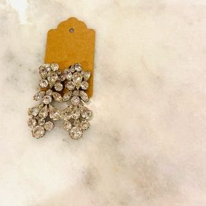 Weiss vintage rhinestone clip on 2 inch earrings